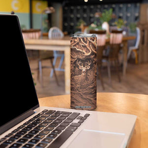 Deer Wooden Carving Skinny Tumbler Personalized TS04 Print Your Wear