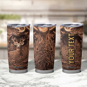 Deer Wooden Carving Tumbler Cup Personalized TS04 Print Your Wear