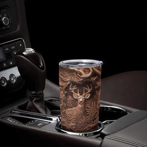 Deer Wooden Carving Tumbler Cup Personalized TS04 Print Your Wear