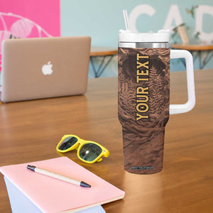 Deer Wooden Carving Tumbler With Handle Personalized TS04 Print Your Wear