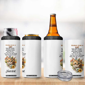Wisdom From A Cat 4 in 1 Can Cooler Tumbler Personalized TS04 Print Your Wear