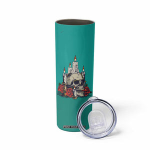 Retro Skull With Candles and Roses Skinny Tumbler Personalized TS04 Print Your Wear