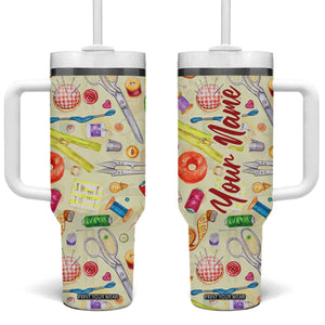 Sewing Kit Tumbler With Handle Personalized TS04 One Size: 40 oz Multicolor Print Your Wear