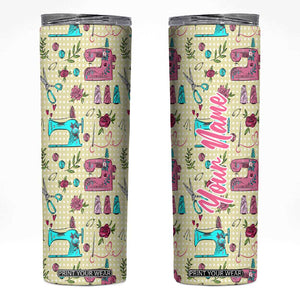 Sewing Pattern Skinny Tumbler Personalized TS04 Multicolor Print Your Wear