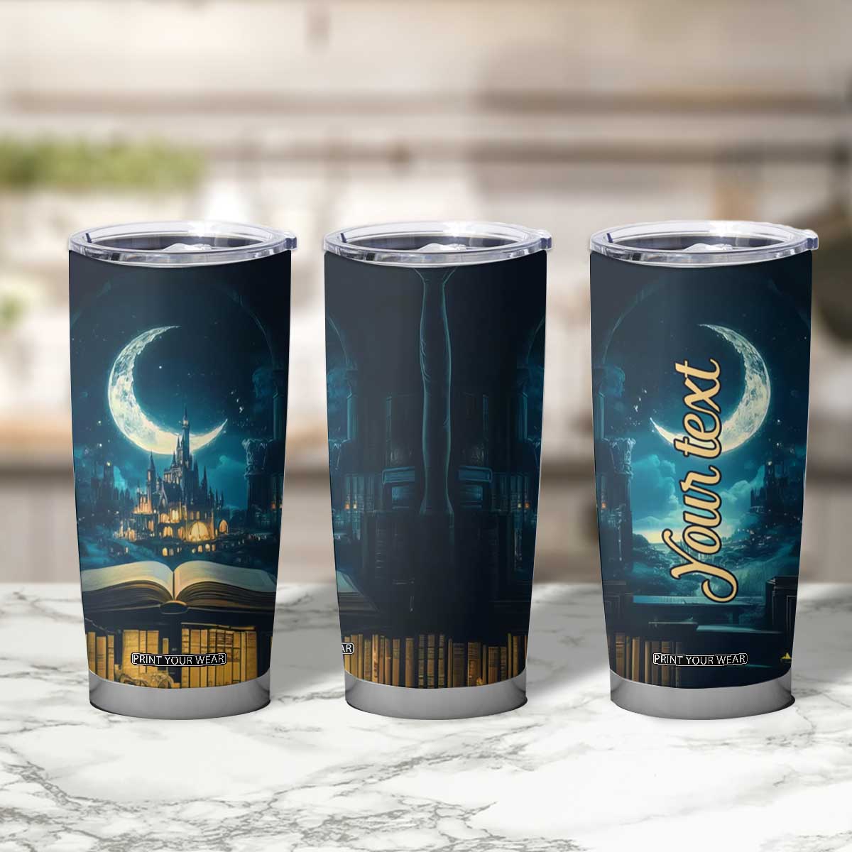 Book Opens New World Tumbler Cup Personalized TS04 Print Your Wear