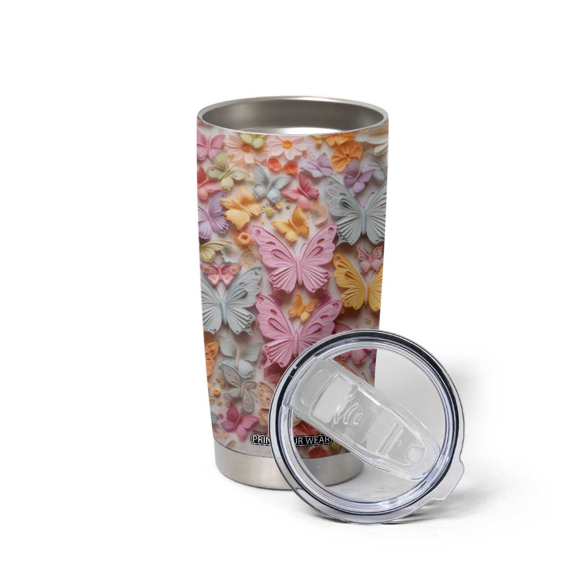 Colorful Butterfly Plaster Carving Tumbler Cup Personalized TS04 Print Your Wear