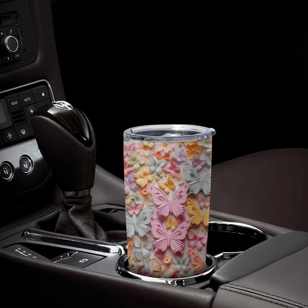 Colorful Butterfly Plaster Carving Tumbler Cup Personalized TS04 Print Your Wear