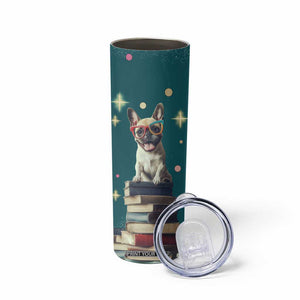 Cute Pug Reading Books Skinny Tumbler Personalized TS04 Print Your Wear