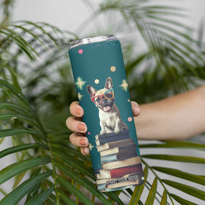 Cute Pug Reading Books Skinny Tumbler Personalized TS04 Print Your Wear