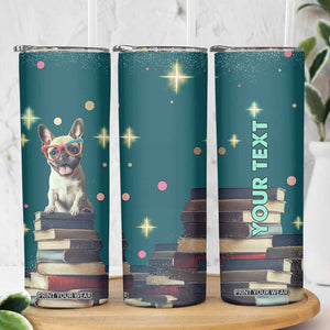 Cute Pug Reading Books Skinny Tumbler Personalized TS04 Print Your Wear