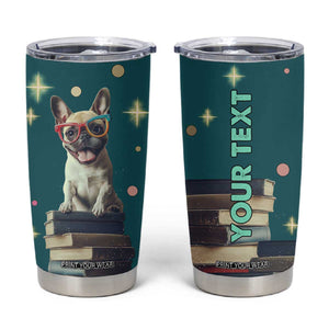 Cute Pug Reading Books Tumbler Cup Personalized TS04 Multicolor Print Your Wear