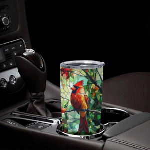 Cardinal Stained Glass Style Tumbler Cup Personalized TS04 Print Your Wear