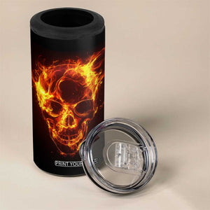 Skull On Fire 4 in 1 Can Cooler Tumbler Personalized TS04 Print Your Wear