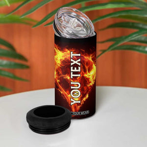 Skull On Fire 4 in 1 Can Cooler Tumbler Personalized TS04 Print Your Wear