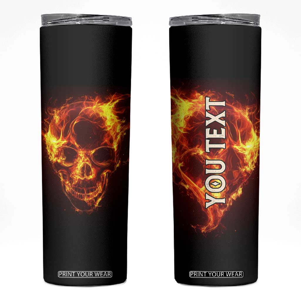 Skull On Fire Skinny Tumbler Personalized TS04 Multicolor Print Your Wear