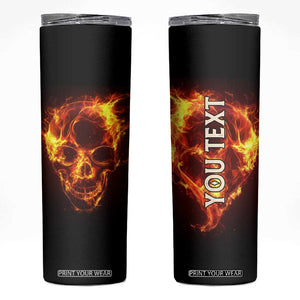 Skull On Fire Skinny Tumbler Personalized TS04 Multicolor Print Your Wear