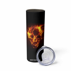 Skull On Fire Skinny Tumbler Personalized TS04 Print Your Wear