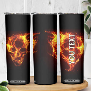 Skull On Fire Skinny Tumbler Personalized TS04 Print Your Wear