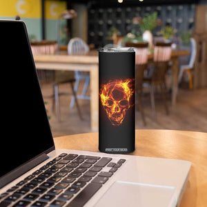 Skull On Fire Skinny Tumbler Personalized TS04 Print Your Wear