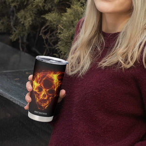 Skull On Fire Tumbler Cup Personalized TS04 Print Your Wear