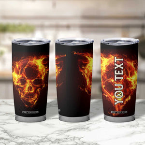 Skull On Fire Tumbler Cup Personalized TS04 Print Your Wear