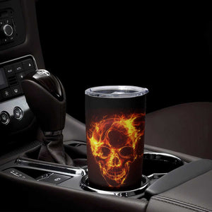 Skull On Fire Tumbler Cup Personalized TS04 Print Your Wear