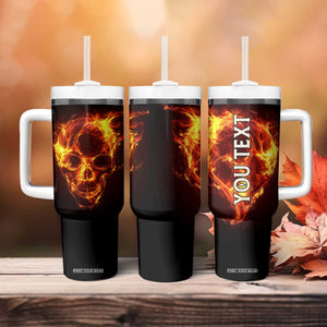 Skull On Fire Tumbler With Handle Personalized TS04 Print Your Wear