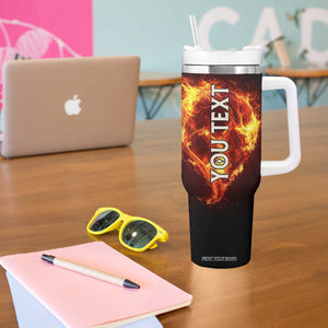 Skull On Fire Tumbler With Handle Personalized TS04 Print Your Wear