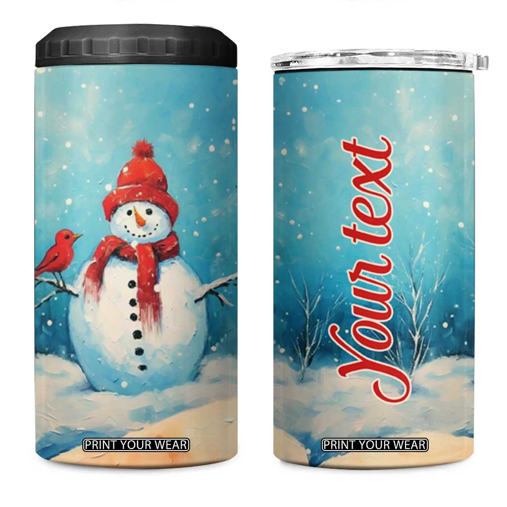 Snowman Painting Style 4 in 1 Can Cooler Tumbler Personalized TS04 One Size: 16 oz Multicolor Print Your Wear