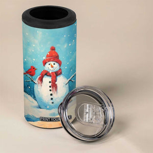 Snowman Painting Style 4 in 1 Can Cooler Tumbler Personalized TS04 Print Your Wear