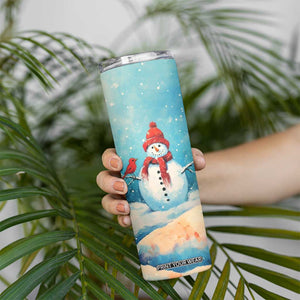 Snowman Painting Style Skinny Tumbler Personalized TS04 Print Your Wear