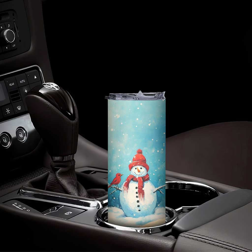 Snowman Painting Style Skinny Tumbler Personalized TS04 Print Your Wear