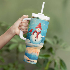 Snowman Painting Style Tumbler With Handle Personalized TS04 Print Your Wear