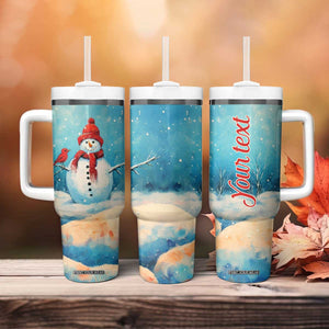 Snowman Painting Style Tumbler With Handle Personalized TS04 Print Your Wear