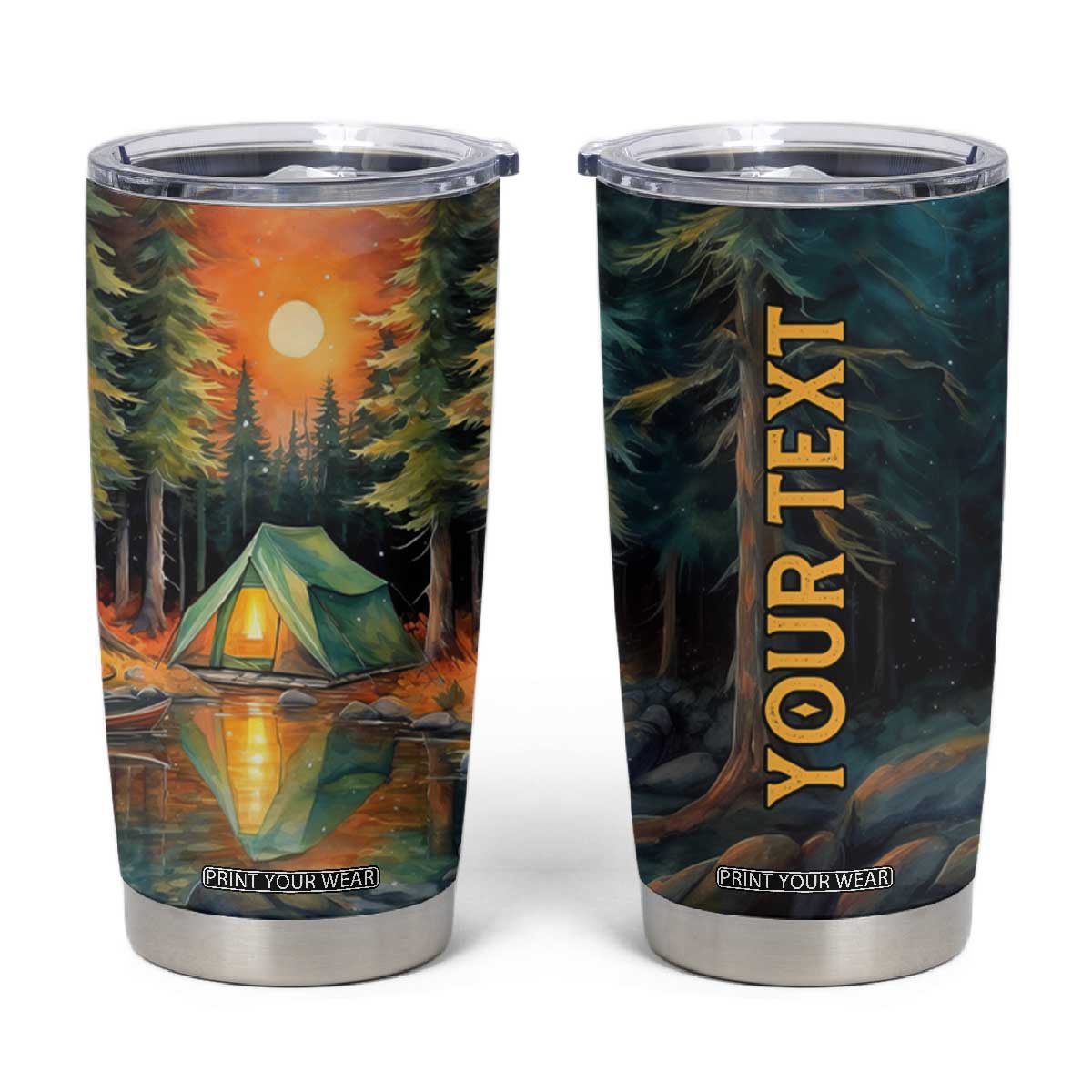 Camping In The Wood Tumbler Cup Personalized TS04 Multicolor Print Your Wear