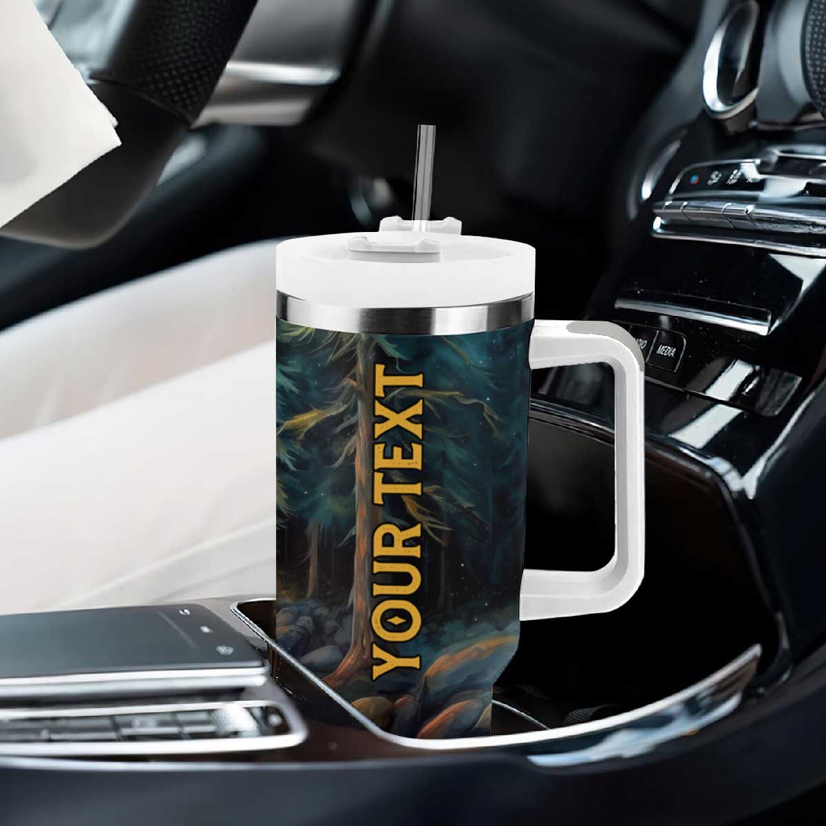 Camping In The Wood Tumbler With Handle Personalized TS04 Print Your Wear