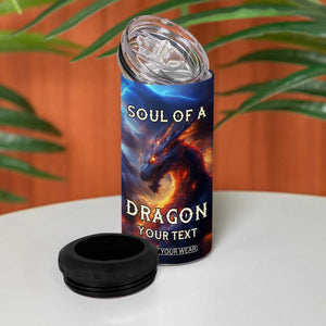 Heart Of A Wolf Soul Of A Dragon 4 in 1 Can Cooler Tumbler Personalized TS04 Print Your Wear