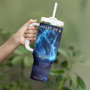 Heart Of A Wolf Soul Of A Dragon Tumbler With Handle Personalized TS04 Print Your Wear