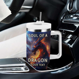 Heart Of A Wolf Soul Of A Dragon Tumbler With Handle Personalized TS04 Print Your Wear