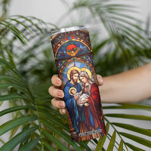 Faith Nativity Colorful Stained Glass Skinny Tumbler Personalized TS04 Print Your Wear