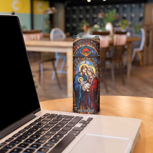 Faith Nativity Colorful Stained Glass Skinny Tumbler Personalized TS04 Print Your Wear