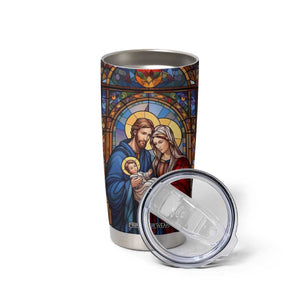 Faith Nativity Colorful Stained Glass Tumbler Cup Personalized TS04 Print Your Wear