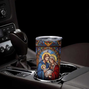 Faith Nativity Colorful Stained Glass Tumbler Cup Personalized TS04 Print Your Wear