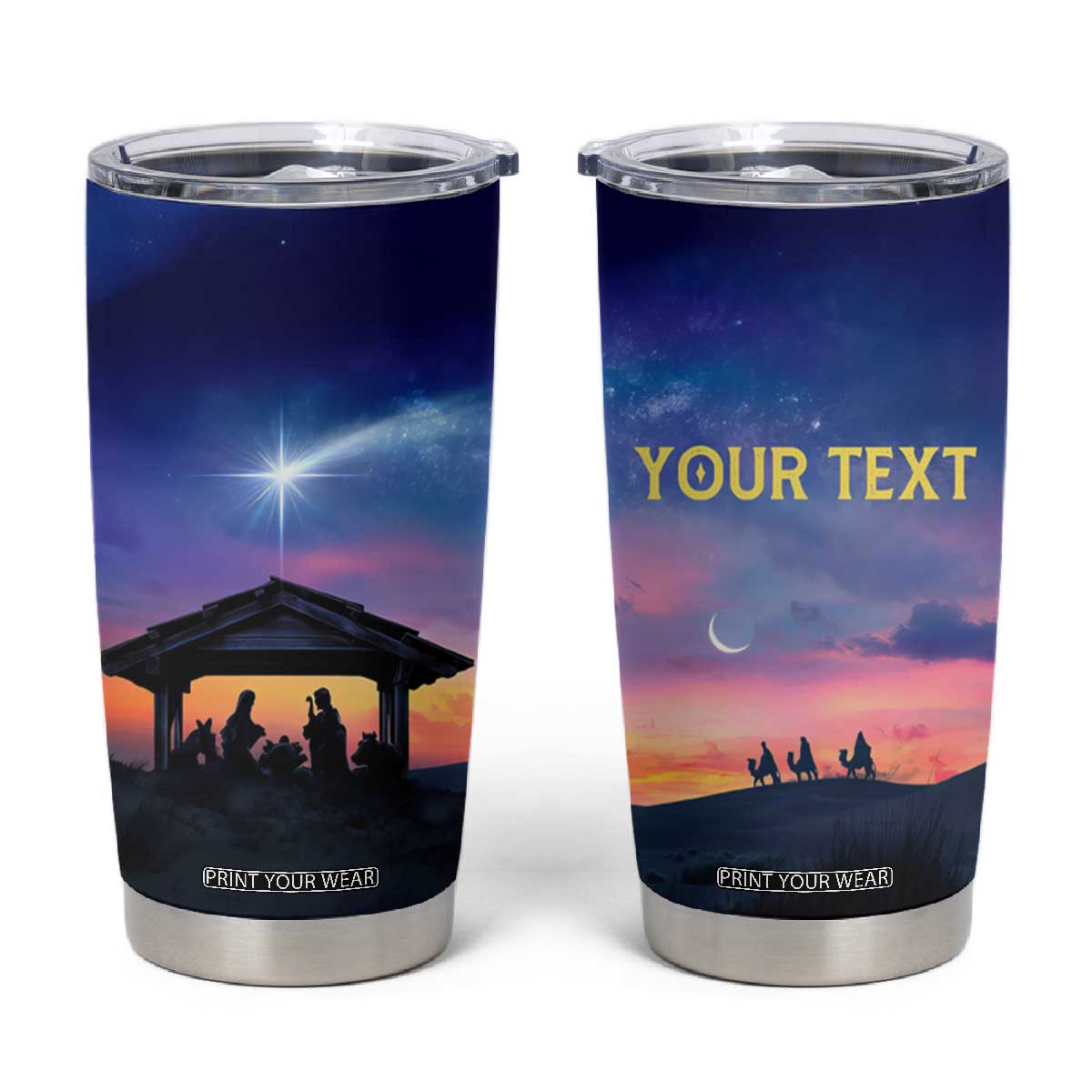 Nativity Of Jesus With Comet Tumbler Cup Personalized TS04 Multicolor Print Your Wear