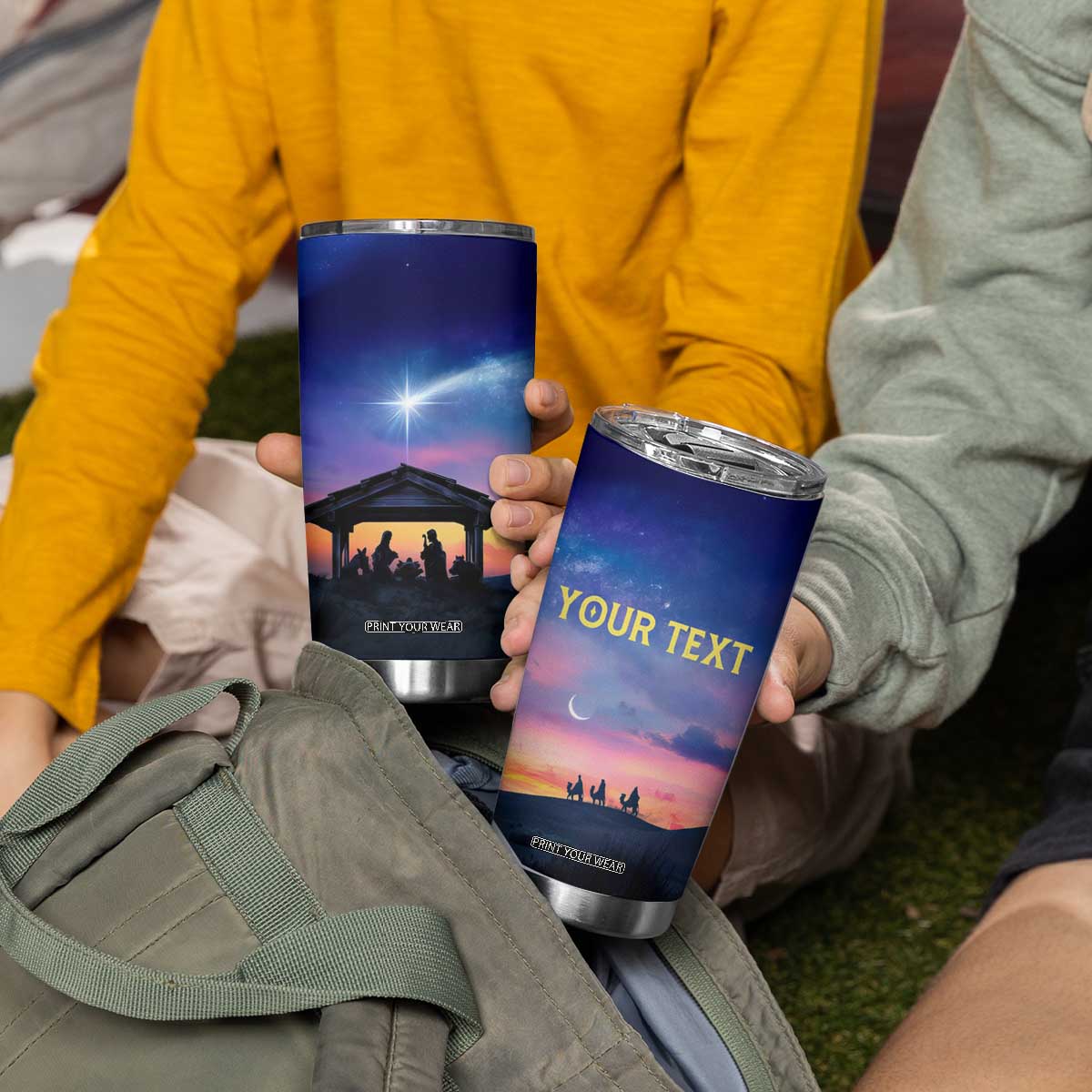 Nativity Of Jesus With Comet Tumbler Cup Personalized TS04 Print Your Wear