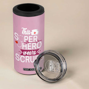 This Super Hero Wears Scrubs 4 in 1 Can Cooler Tumbler Personalized TS04 Print Your Wear