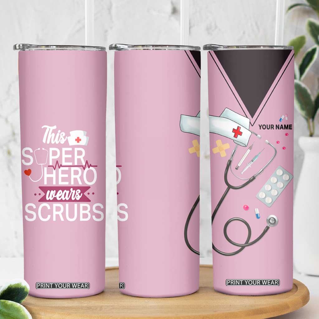 This Super Hero Wears Scrubs Skinny Tumbler Personalized TS04 Print Your Wear