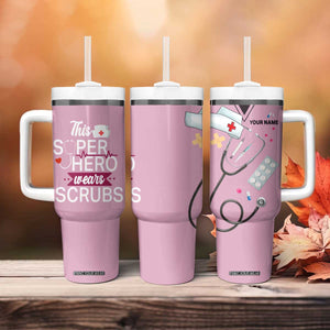 This Super Hero Wears Scrubs Tumbler With Handle Personalized TS04 Print Your Wear