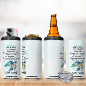 Wisdom From A Sea Turtle 4 in 1 Can Cooler Tumbler Personalized TS04 Print Your Wear