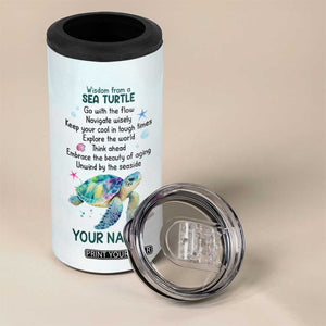 Wisdom From A Sea Turtle 4 in 1 Can Cooler Tumbler Personalized TS04 Print Your Wear